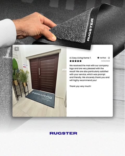 Indoor logo mat, machine washable | Free preview | Rugster