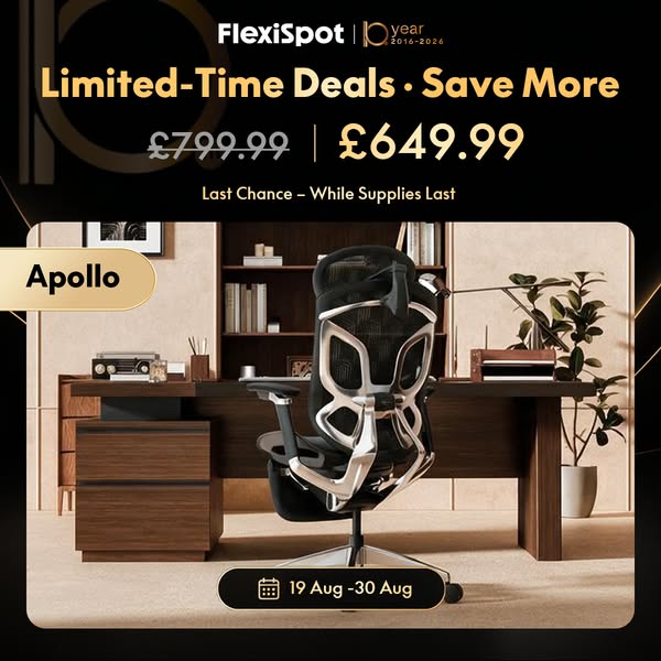 FlexiSpot Apollo: 829,99€ fino al 30 agosto — ultima occasione