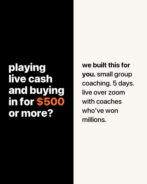 5 days of interactive coaching where I'll help you install the thought process that separates small winners from elite players