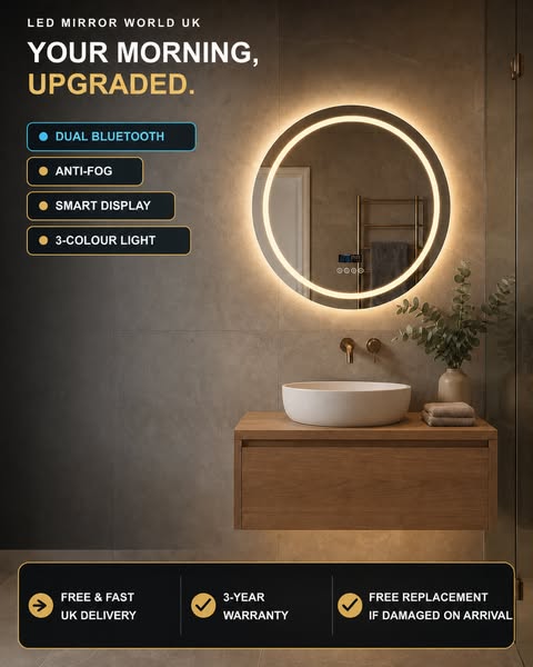 Smart Round Bluetooth Mirror
