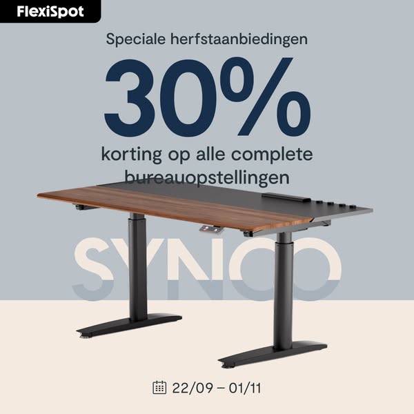 Tot 30% korting op ergonomische bureaus