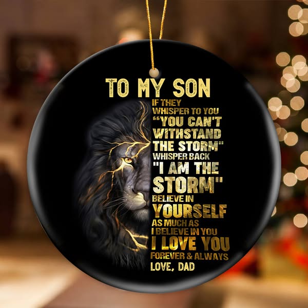 Gift For Grandson/Son - I am The Storm - Ceramic Ornament