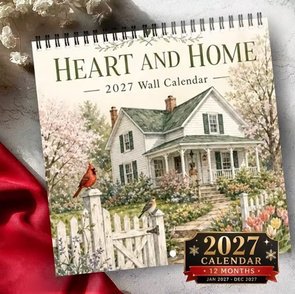 2027 Country Homes Wall Calendar & Monthly Planner | Rustic Farmhouse