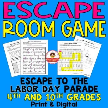 Escape to the Labor Day Parade – Printable Escape Room Activity | Labor Day Game