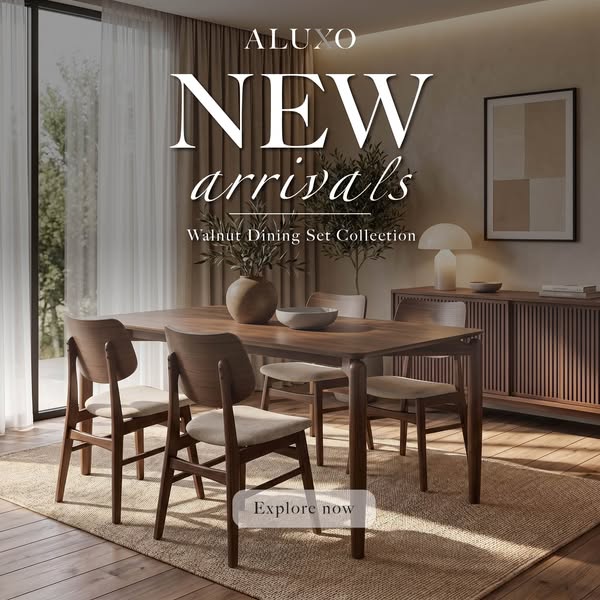 New in: walnut dining