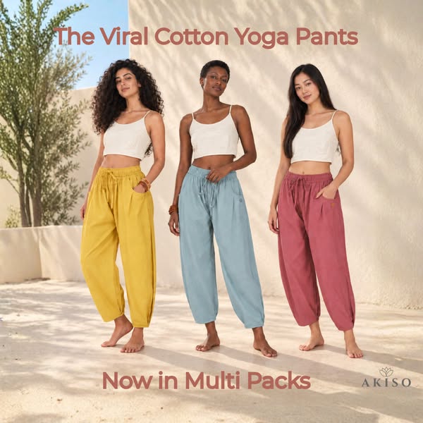Get 3 Cotton Yoga Pants for $150