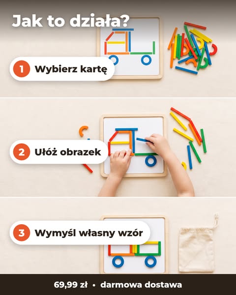3 kroki i przedszkolak bawi się sam