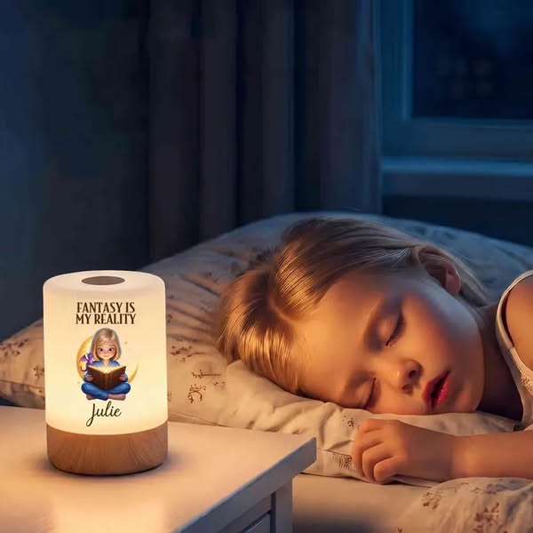 Personalized Cartoon Reader LED Night Light with Your Photo & Name