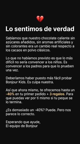 40% + regalos!