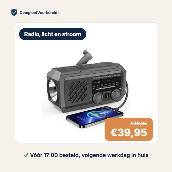 Noodradio met powerbank
