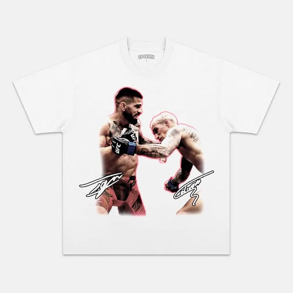 ILIA TOPURIA & CHARLES OLIVEIRA TEE WHITE TEE-S