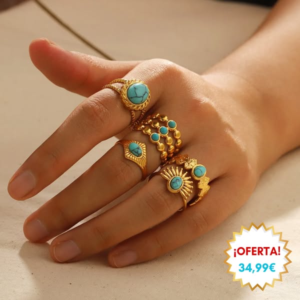 PACK 5 Anillos Turquesa