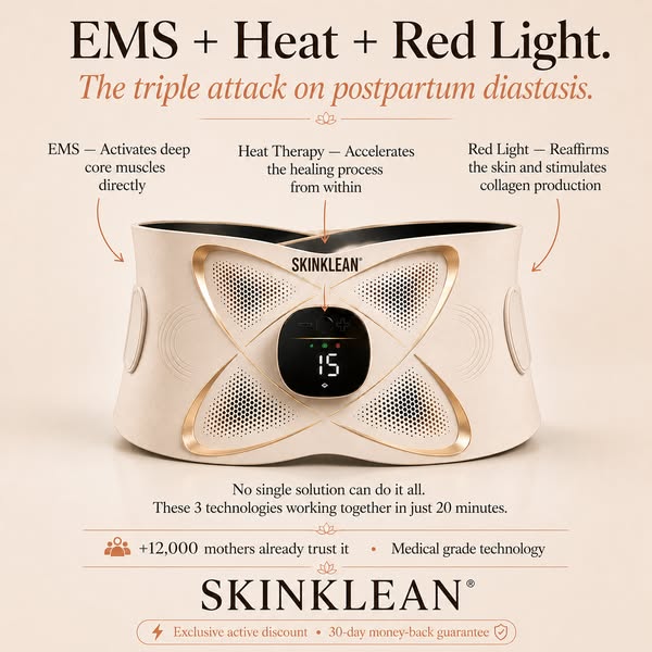 EMS + Heat + Red Light. The triple attack on postpartum diastasis.