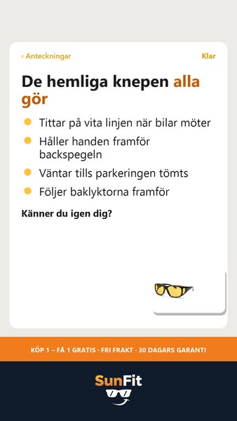 Glasögon för mörkerkörning