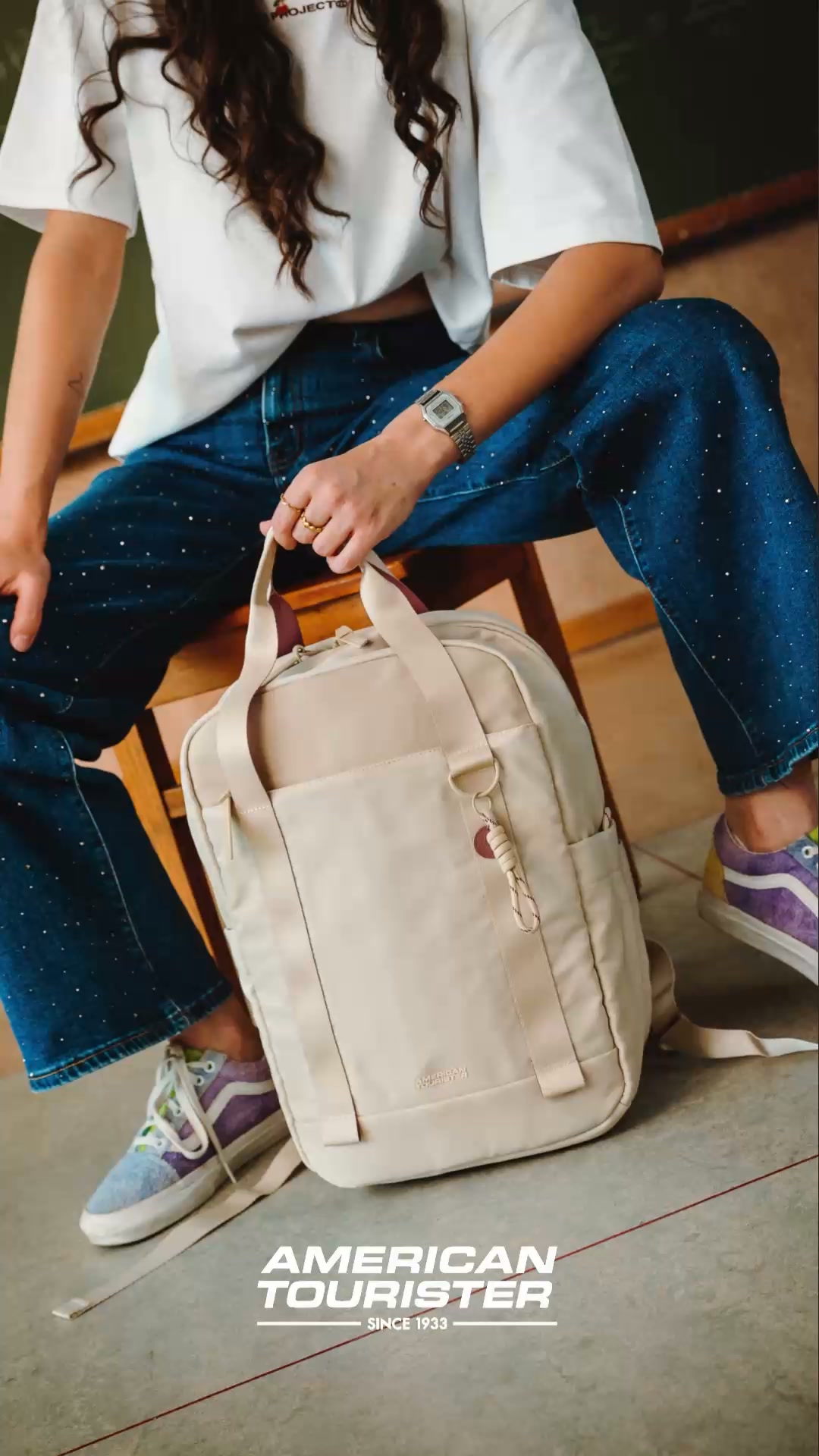 Minima Mochila Para Portátil 15.6" Bege Areia