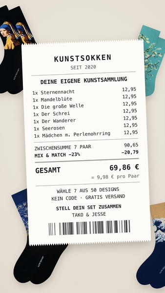 7 Paar für 69,86 €, ohne Code