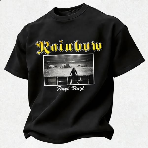 Rainbow Final Vinyl Printed Men's T-shirt Black-4XL