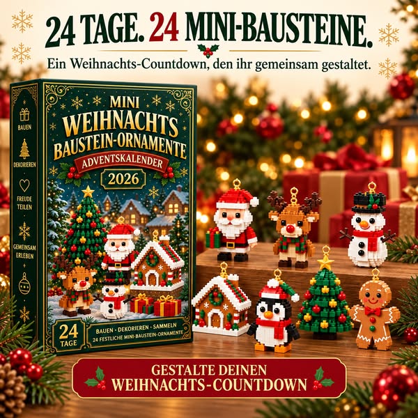 24-tägiger Mini-Weihnachts-Adventskalender mit Bausteinen