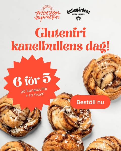 Glutenfria kanelbullar – 6 för 5