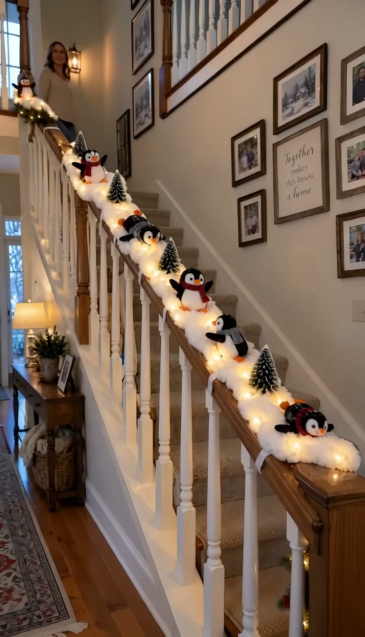 Turn Any Boring Staircase into a Glowing Winter Storybook!