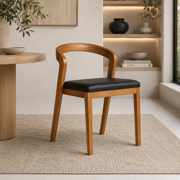 Ikast Dining Chair Black Faux Leather
