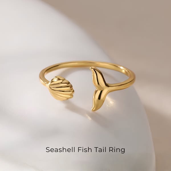 Seashell Fish Tail Ring