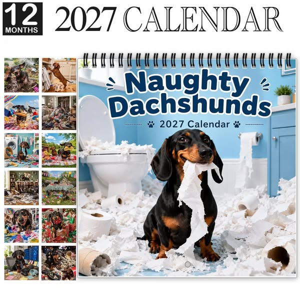 Naughty Dachshunds 2027 Wall Calendar – 12 Months of Mischief, Mayhem & Sausage Dog Smiles