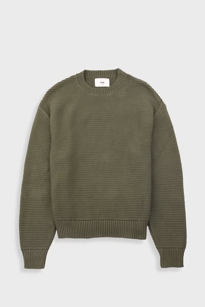Drop Shoulder Crew - Olive - Men's - Folk