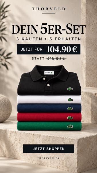5 Poloshirts, 70% Rabatt