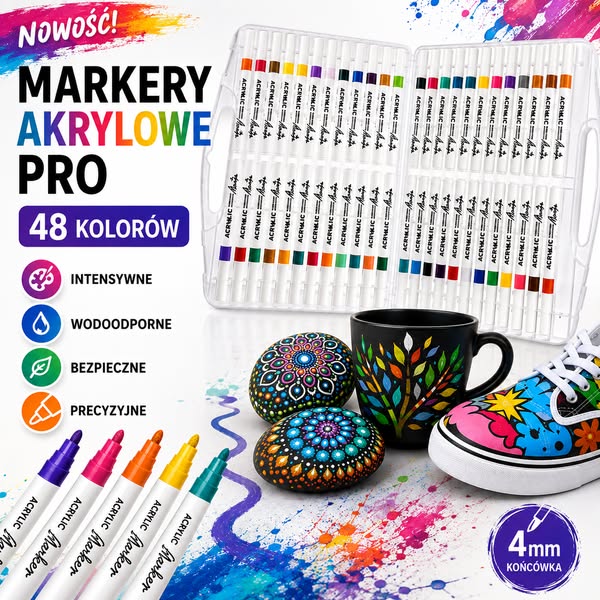MARKERY AKRYLOWE 48 KOLORÓW PRO