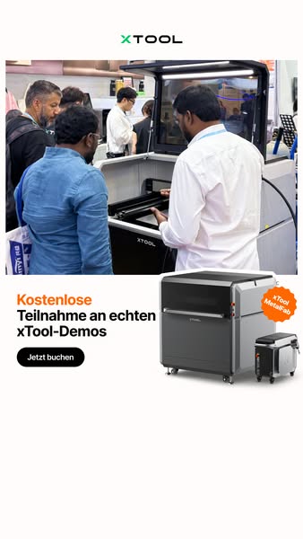 Kostenlose Teilnahme an echten xTool MetalFab Live-Demos