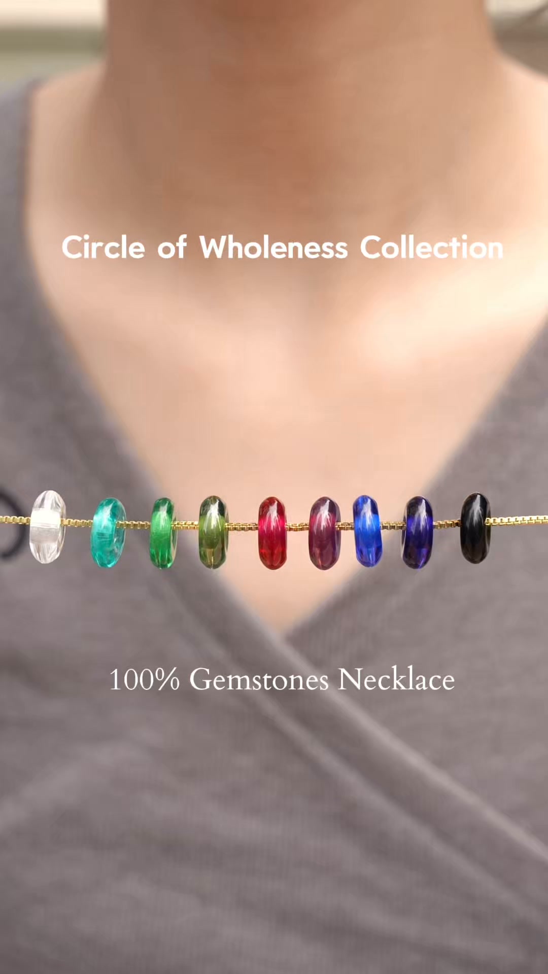 Circle of Wholeness Multi‑Color Gem Necklace for Inner Balance