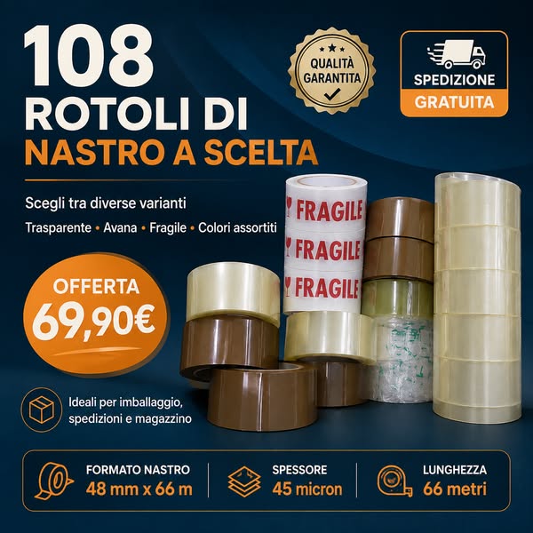 • 108 rotoli assortiti a solo €69.90 con spedizione gratuita •