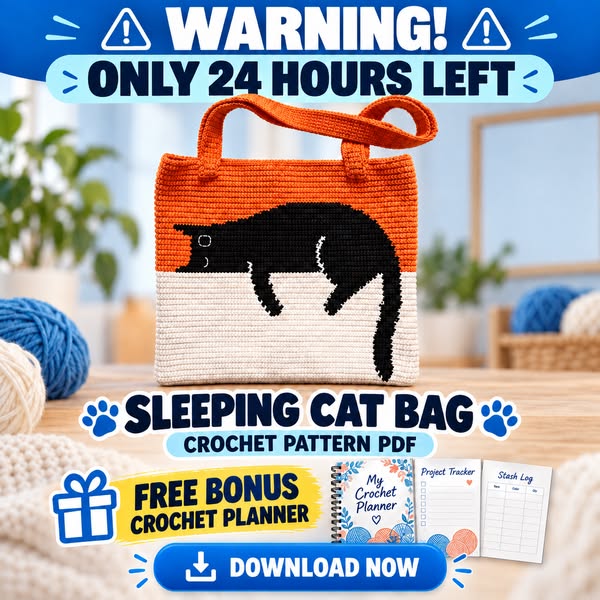 Sleeping Cat Bag Crochet Pattern