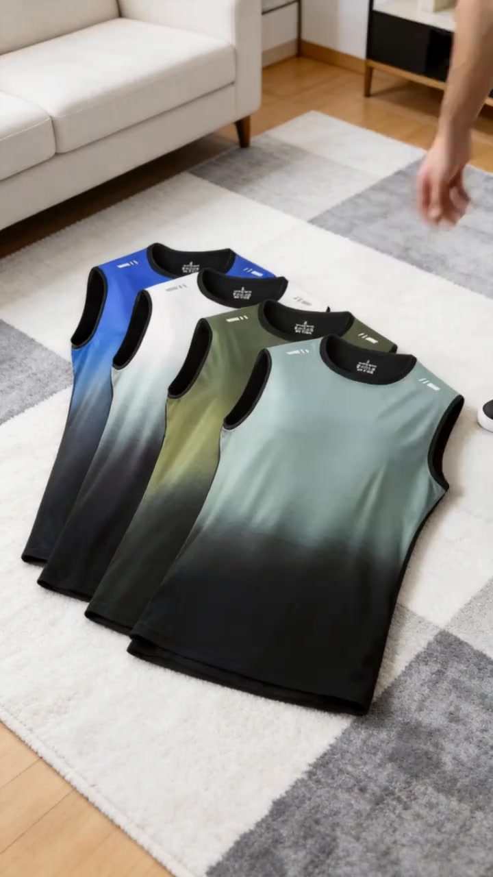Men’s Gradient Quick-Dry Sleeveless Workout Tank Top