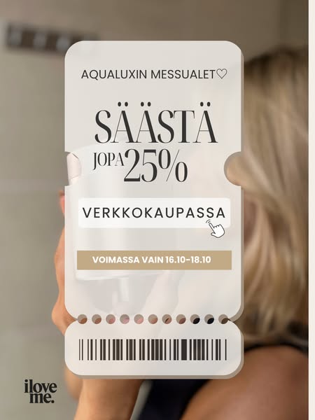 I LOVE ME -messutarjous suihkusuodattimista