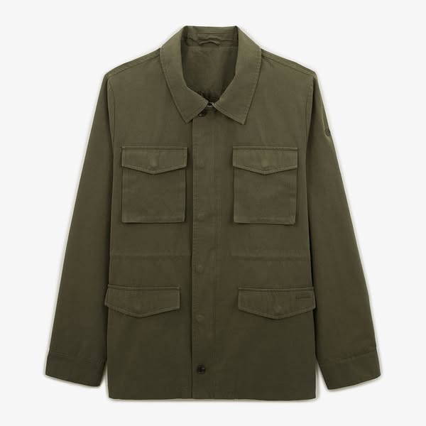 €249 | Veste - 100% Coton - Manches longues - Couleur unie - Vert kaki