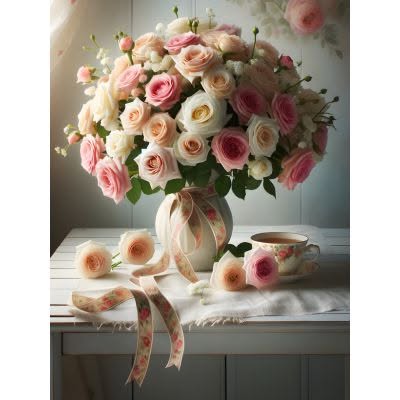 Roze Rozen In Een Bak