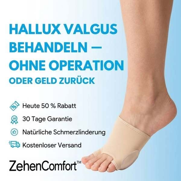 Endlich. Eine Hallux-valgus-Behandlung, die wirklich wirkt — ohne Operation.