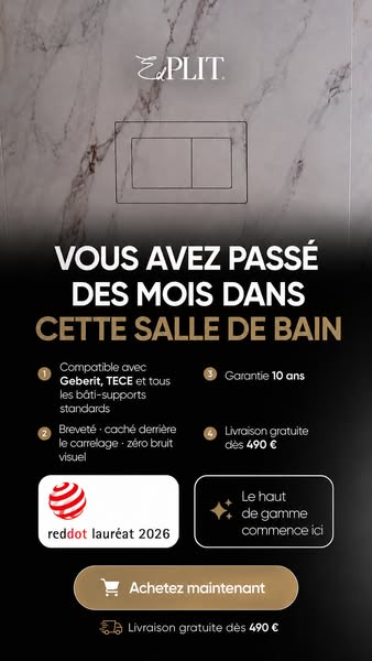 Tu as passé des mois à aménager cette salle de bains. Ne laisse pas un bouton en plastique gâcher tout ça.