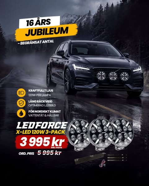 Ledforce X-LED 120W 3-pack för 3995kr - Spara -33%