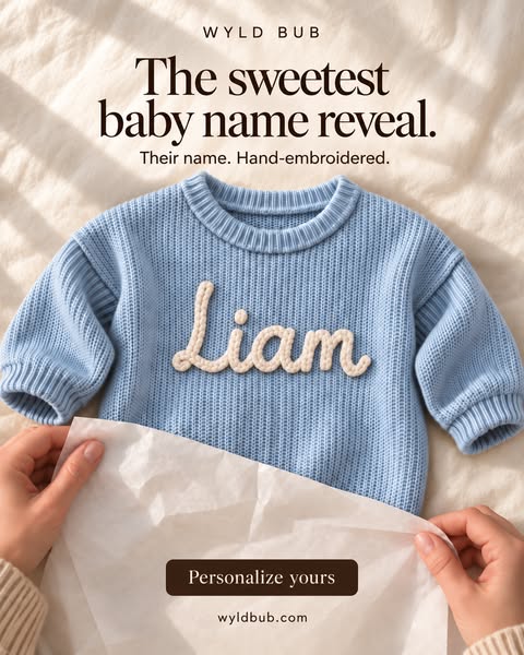 Their name. Knitted in.