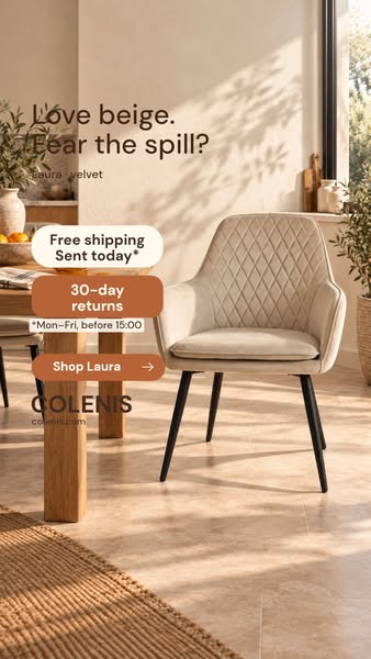Beige, with a plan