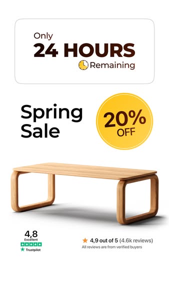 24h Left: 20% Off Solid Oak Tables