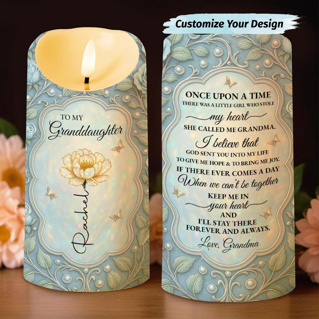 Illuminate Her Day! Personalized LED Candle for Your Granddaughter