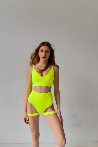 Top Lena Neonowy Żółty