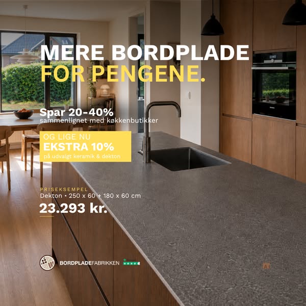 Mere bordplade for pengene