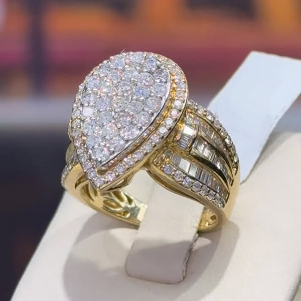 2.5 Ctw Round & Baguette Cut White Cubic Zirconias 925 Sterling Silver engagement ring-JOSHINY$130