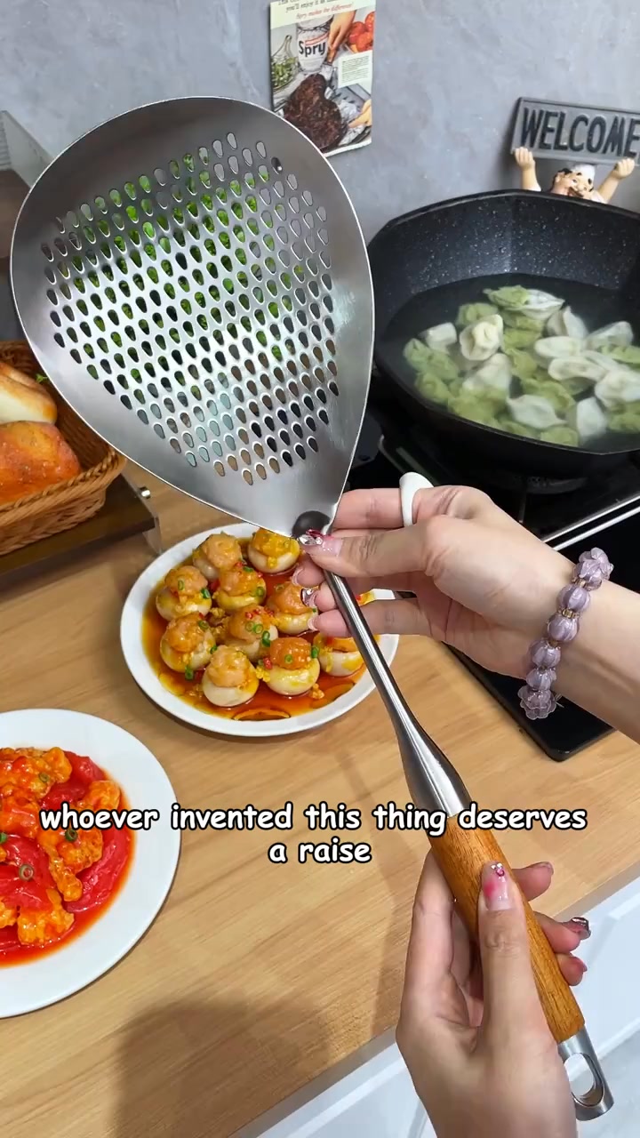 Fine Mesh Stainless Steel Colander - 2026 Upgraded Version Ultra-Fine Filter Mesh with Handle, Oil Filter Spoon, Food Strainer for Kitchen