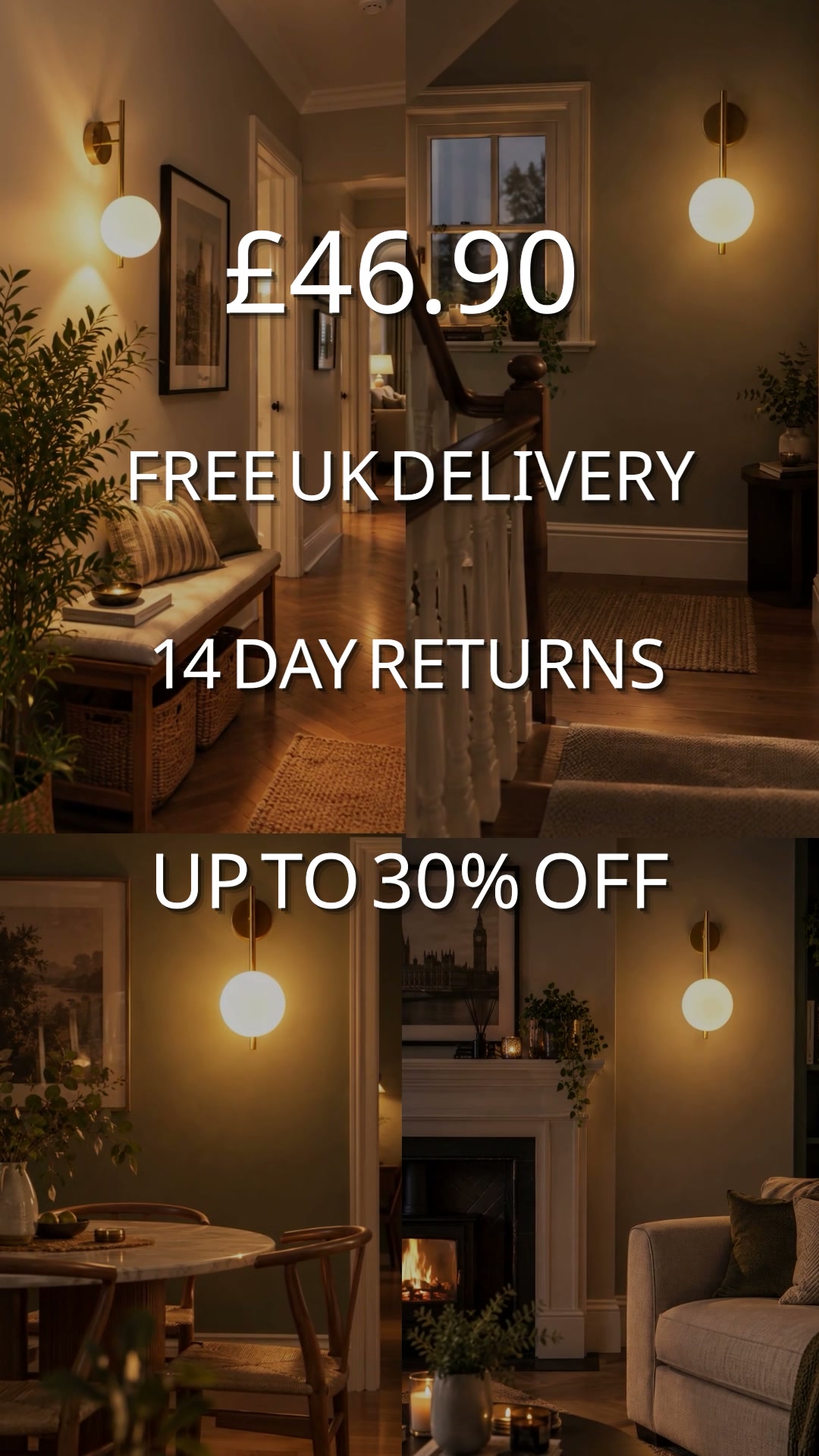 Globe Wall Lamp Gold - Light My House